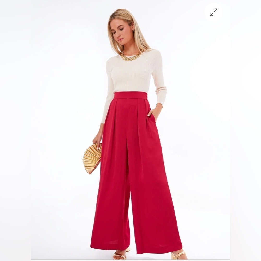 BAUM UND PFERDGARTEN NWOT Wide leg Persian Red Noella Pants -Size 42 / 12 US